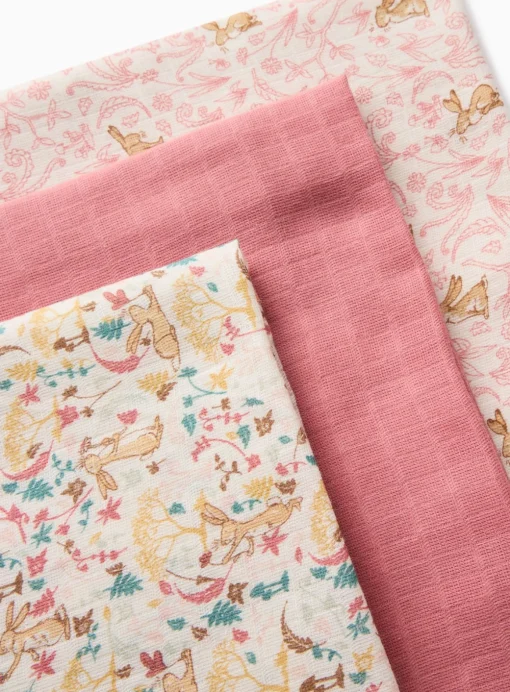 Guess How Much I Love You Pink Muslin Square 3 Pack One Size