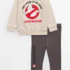 Halloween Ghostbusters Beige Sweatshirt & Brown Leggings Set 3-6 months