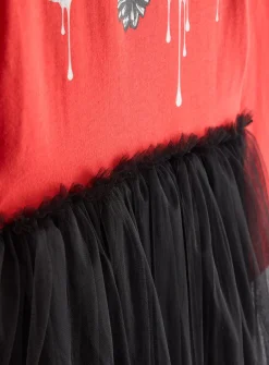 Halloween Red Cheerleader Print Tutu Dress 4 years