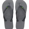 HAVAIANAS Brasil Flip Flops Steel Grey 39/40