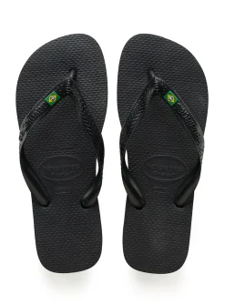 HAVAIANAS Brasil Flip Flops Black 39/40