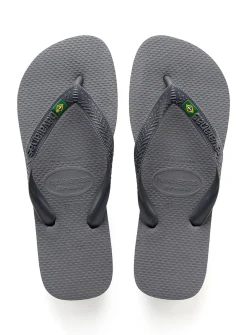 HAVAIANAS Brasil Flip Flops Steel Grey 39/40