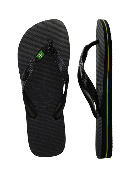 HAVAIANAS Brasil Flip Flops Black 39/40