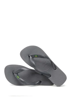 HAVAIANAS Brasil Flip Flops Steel Grey 39/40