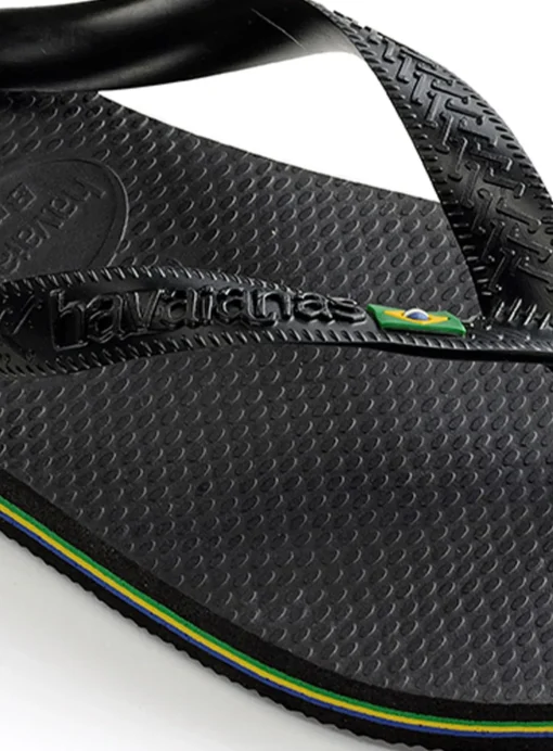 HAVAIANAS Brasil Flip Flops Black 39/40