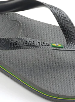 HAVAIANAS Brasil Flip Flops Steel Grey 39/40