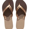 HAVAIANAS Elegance Print Flip Flops Brown 35/36