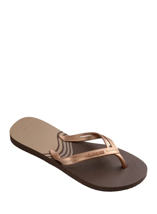 HAVAIANAS Elegance Print Flip Flops Brown 35/36
