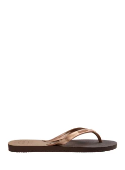 HAVAIANAS Elegance Print Flip Flops Brown 35/36