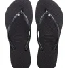 HAVAIANAS Slim Crystal Sw Ii Flip Flops Black 35/36