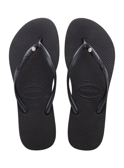 HAVAIANAS Slim Crystal Sw Ii Flip Flops Black 35/36