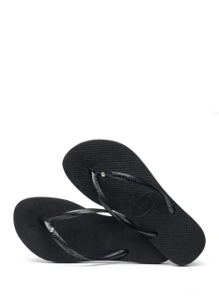 HAVAIANAS Slim Crystal Sw Ii Flip Flops Black 35/36
