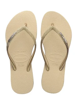 HAVAIANAS Slim Sparkle Ii Flip Flops Sand Grey 35/36