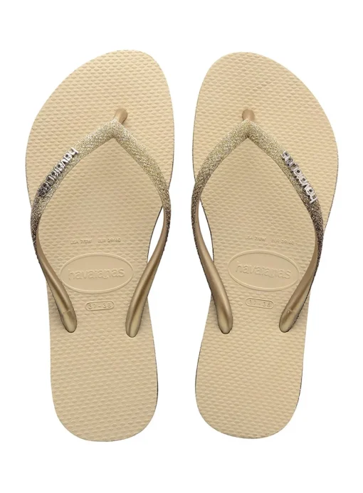 HAVAIANAS Slim Sparkle Ii Flip Flops Sand Grey 35/36