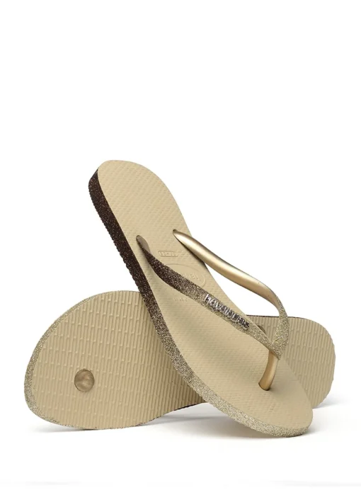 HAVAIANAS Slim Sparkle Ii Flip Flops Sand Grey 35/36