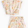 Holiday Print Tie-Front Shirt & Shorts Set 6 years