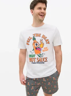 Hot Sauce Graphic Print Pyjama Set XXL