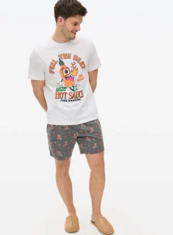 Hot Sauce Graphic Print Pyjama Set XXL