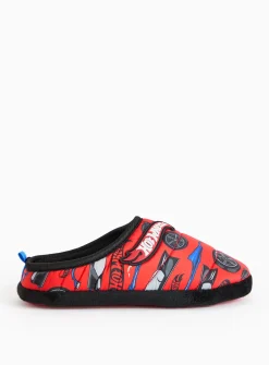 Hot Wheels Red Printed Slippers 10-11 Infant