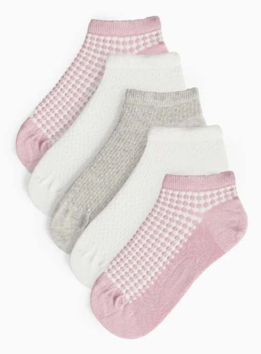 Houndstooth Trainer Sock 5 Pack 4-8