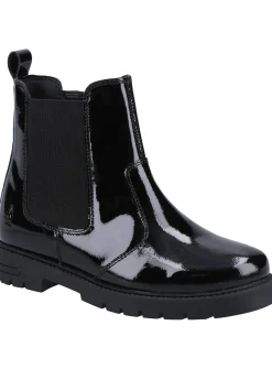 HUSH PUPPIES Laura Patent Junior Leather Chelsea Boots 11 Infant