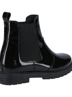 HUSH PUPPIES Laura Patent Junior Leather Chelsea Boots 11 Infant