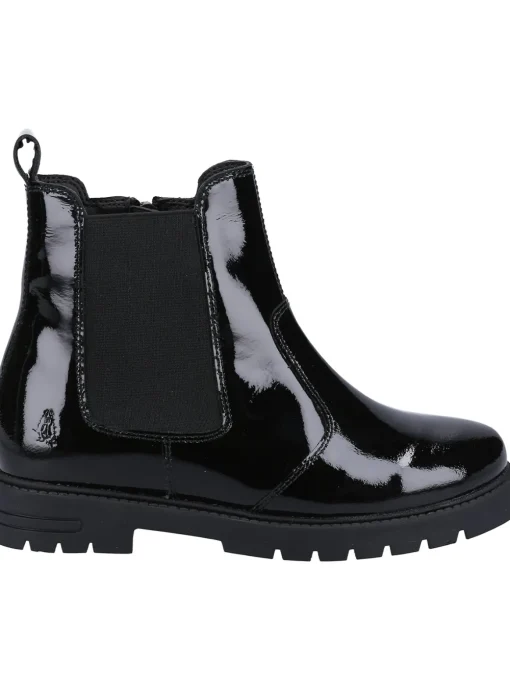 HUSH PUPPIES Laura Patent Junior Leather Chelsea Boots 11 Infant