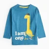 I Am 1 Slogan Blue Dino Print T-Shirt 1-2 years