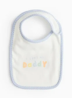 I Love My Daddy Slogan Cotton Bib One Size