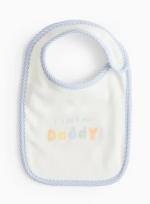I Love My Daddy Slogan Cotton Bib One Size