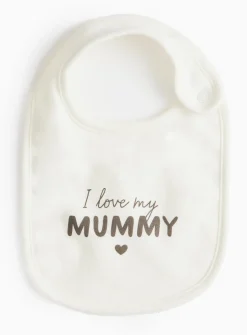 I Love My Mummy Slogan Cotton Bib One Size