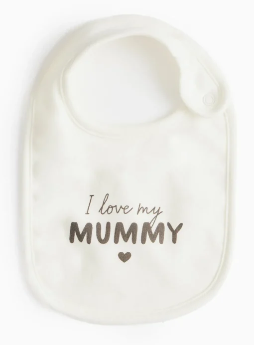 I Love My Mummy Slogan Cotton Bib One Size