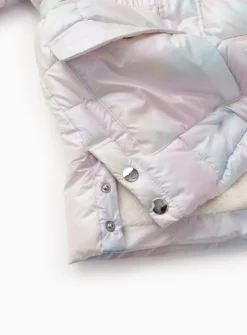 Iridescent Tie Dye Hooded Puffer Coat 13-14 years