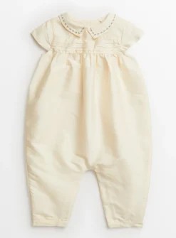 Ivory Christening Romper Up to 1 mth