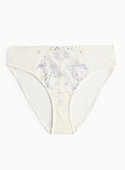Ivory Floral Lace High Waist High Leg Knickers 16