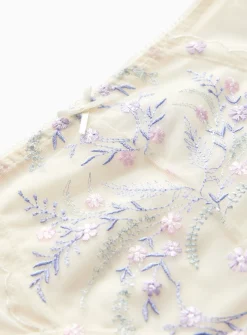 Ivory Floral Lace High Waist High Leg Knickers 16