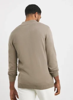 JACAMO 1/4 Zip Funnel Knit Top 5XL