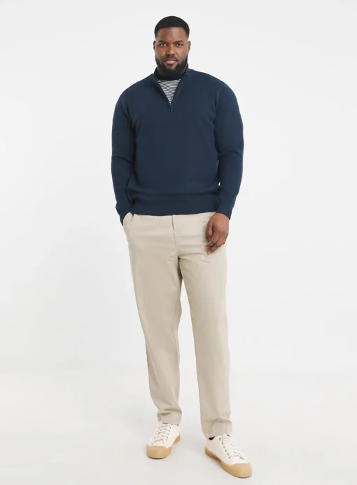 JACAMO 1/4 Zip Sweatshirt Navy 2XL