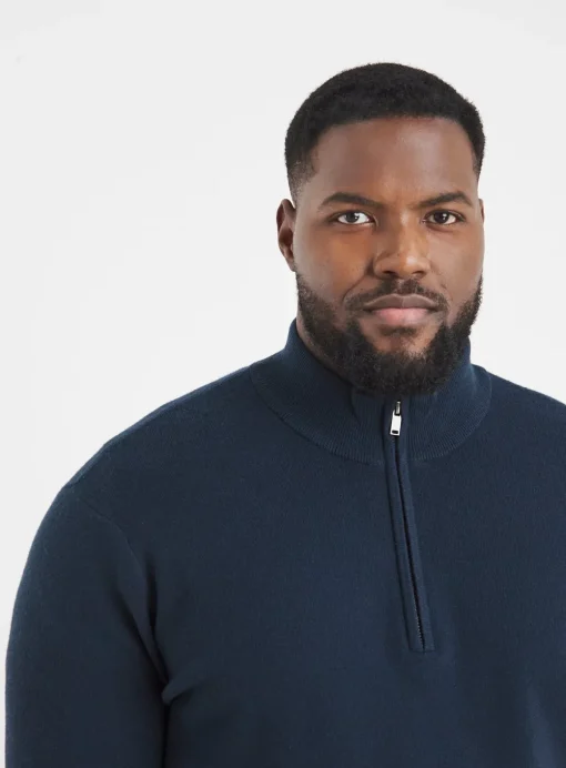 JACAMO 1/4 Zip Sweatshirt Navy 2XL