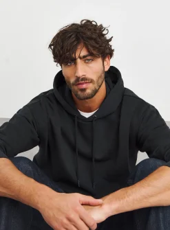 JACAMO Relaxed Overhead Hooded Sweat Black L