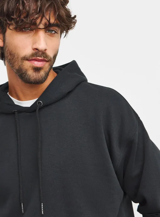 JACAMO Relaxed Overhead Hooded Sweat Black L