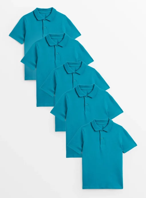 Jade Unisex Polo Top 5 Pack 6 years
