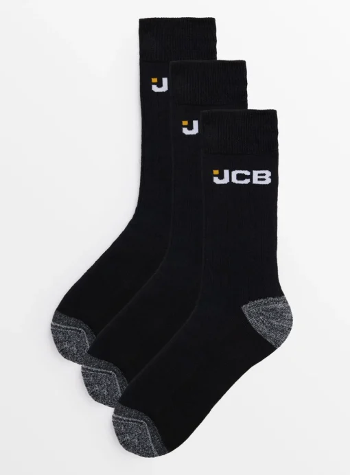 JCB Black Ankle Socks 3 Pack 6-11