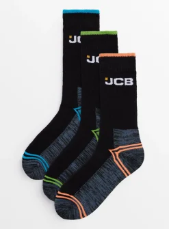 JCB High Vis Neon Trim Socks 3 Pack 6-11