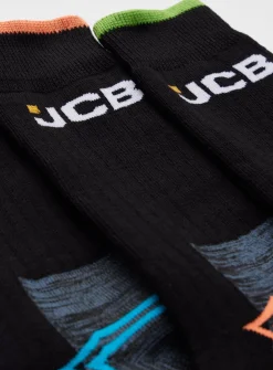 JCB High Vis Neon Trim Socks 3 Pack 6-11