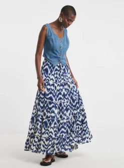 JD WILLIAMS Crinkle Tiered Maxi Skirt 8