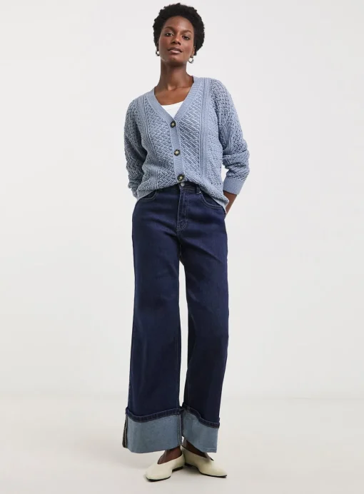 JD WILLIAMS Crochet Button Down Cardigan 28-30