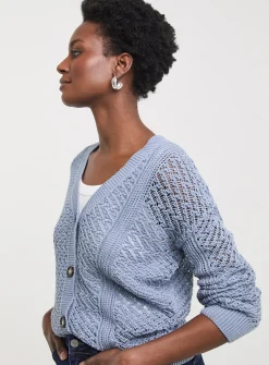 JD WILLIAMS Crochet Button Down Cardigan 28-30
