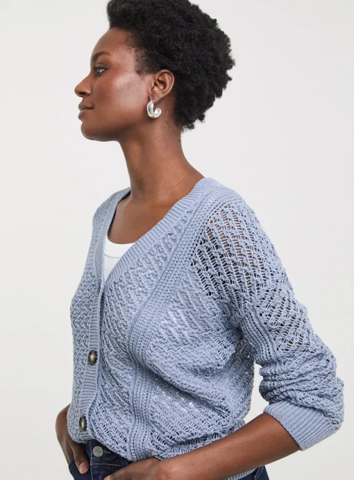 JD WILLIAMS Crochet Button Down Cardigan 28-30