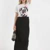 JD WILLIAMS Linen Mix Frayed Hem Skirt 22